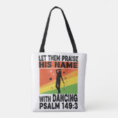 Prijs zijn naam dansend ontwerp tote bag (Achterkant)