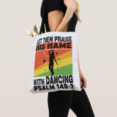 Prijs zijn naam dansend ontwerp tote bag (Dichtbij)