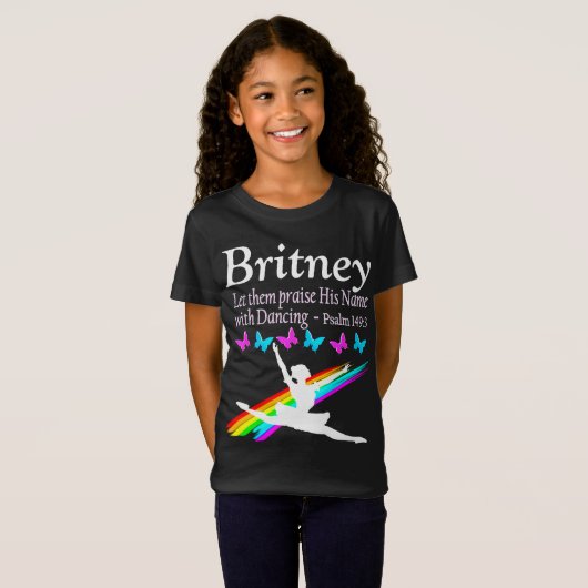 PRIJS ZIJN NAAM MET DANSEND GEPERSONALISEERD T-SHI T-SHIRT (Voorkant volledig)