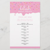 PRIJSDIENST LIJST roze vorst drip sprinkles Flyer (Voorkant)