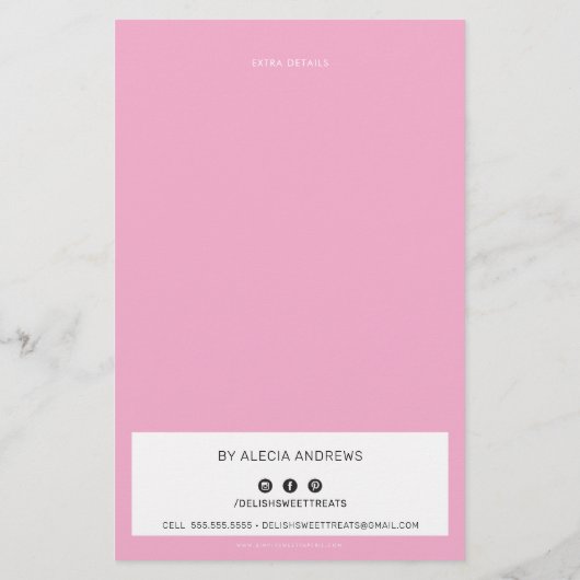 PRIJSDIENST LIJST roze vorst drip sprinkles Flyer (Achterkant)