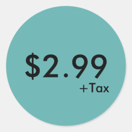 Prijsetiket met btw ronde sticker