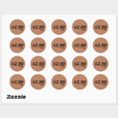 Prijsetiket met btw ronde sticker (Vel)