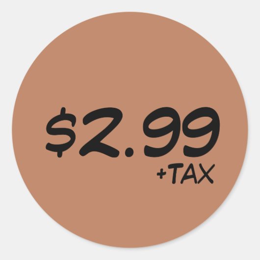 Prijsetiket met btw ronde sticker (Voorkant)