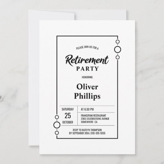 Prijsfeest White met Black Lijst Party Kaart (Voorkant)