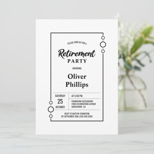 Prijsfeest White met Black Lijst Party Kaart (Staand voorkant)