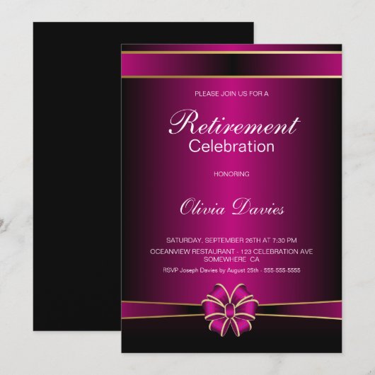 Prijsfeestvieren met zwart en roze kaart (Voorkant / Achterkant)