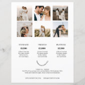 Prijsgids voor weddenschap fotografie (Achterkant)