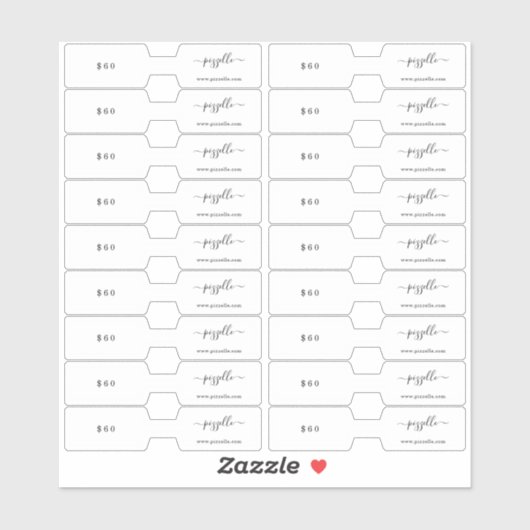 Prijskaartje Sieraden Vouwmodel Sticker (Vel)