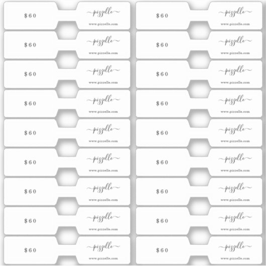 Prijskaartje Sieraden Vouwmodel Sticker (Voorkant)