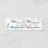 Prijskaartje van witte marmer mini visitekaartje (Achterkant)