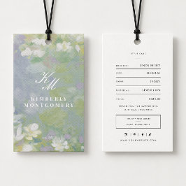Prijskaartje voor kleding met pastelbloemen visitekaartje