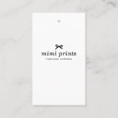 Prijskaartje voor kleding met prijs, maat, stijl e visitekaartje (Voorkant)