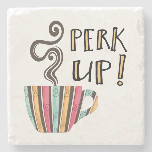 Prijskaartje voor koffie stenen onderzetter (Voorkant)