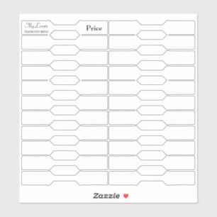 Prijskaartjes voor lege sieraden sticker