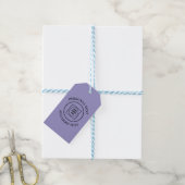 Prijslabel met blauwe logo en aangepaste tekst voo cadeaulabel (Met Touw)