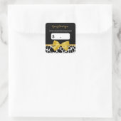 Prijslabels Gele Strik Boetiek Vierkante Sticker (Tas)