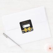 Prijslabels Gele Strik Boetiek Vierkante Sticker (Envelop)