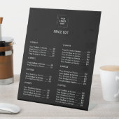 prijslijst | Aangepast Black Business voetstuk Reclamebord Met Voetstuk (Insitu)