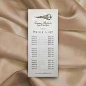 Prijslijst | Antiek schaar  Hair Salon Reclamekaart