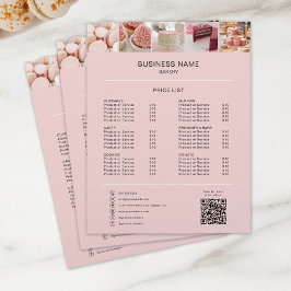 Prijslijst Bakery Foto Sociale Media Iconen Flyer