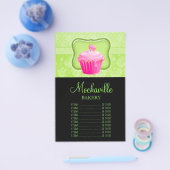 Prijslijst Bakkerij Cupcake Vintage Damast Lime Flyer (Enkel)