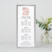 Prijslijst bakkerij gebak dessert menu (Staand voorkant)