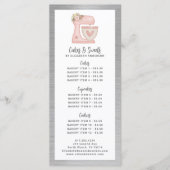 Prijslijst bakkerij gebak dessert menu (Voorkant)