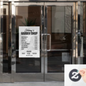 Prijslijst barber shop Raamfolie Raamsticker (Kantoordeur)