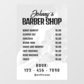 Prijslijst barber shop Raamfolie Raamsticker (Vel)