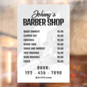 Prijslijst barber shop Raamfolie Raamsticker (Vel 2)