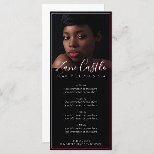 Prijslijst Beauty Salon Menu (Voorkant / Achterkant)