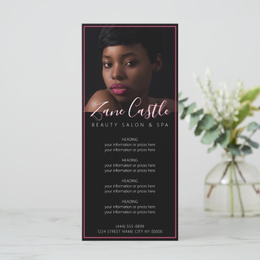 Prijslijst Beauty Salon Menu (Staand voorkant)