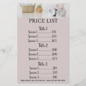 Prijslijst bewerkbare Beauty Spa Salon Flyer (Voorkant)