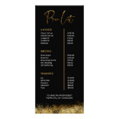 Prijslijst Black & Gold Lash Tech | Luxe Schoonhei Reclamekaart (Voorkant)