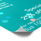 Prijslijst Blue Abstract Art Spa Poster (Hoek)