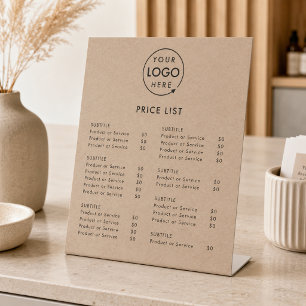 Prijslijst Bord Aangepast Kraft Zakelijk Menu Bo Reclamebord Met Voetstuk
