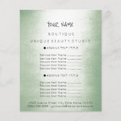 Prijslijst Boutique Sieraden SPA Haar Nails Mint Flyer (Voorkant)