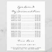 Prijslijst Brofzwarte witte ogen Lips God Lashes Flyer (Achterkant)