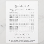 Prijslijst Brofzwarte witte ogen Lips God Lashes Flyer (Achterkant)