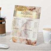 Prijslijst bruin goud Waterverf Pedestal Sign Reclamebord Met Voetstuk