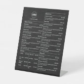 Prijslijst | Chalkboard Business Menu Modern Reclamebord Met Voetstuk (Voorkant)