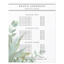 Prijslijst & Diensten voor Watercolor Eucalyptus B