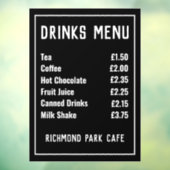 Prijslijst Drinken en verfrissingen Raamsticker (Vel 3)