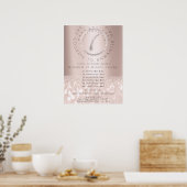 Prijslijst Electrolysis Haarverwijdering Rose Beau Poster (Keuken)