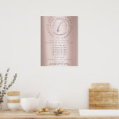 Prijslijst Electrolysis Ontharing Rose Glitter Poster (Keuken)