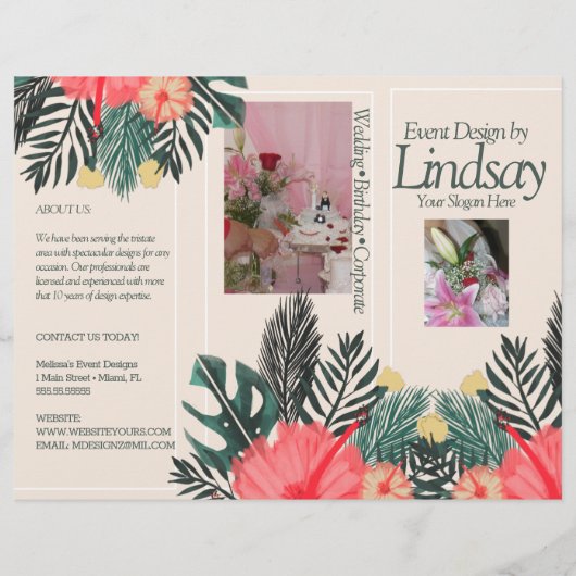 Prijslijst Event Planner Decorateur Bloemstuk Broc Flyer (Achterkant)