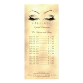 Prijslijst - Extra aandacht Gold Makeup Glitter Reclamekaart (Voorkant)