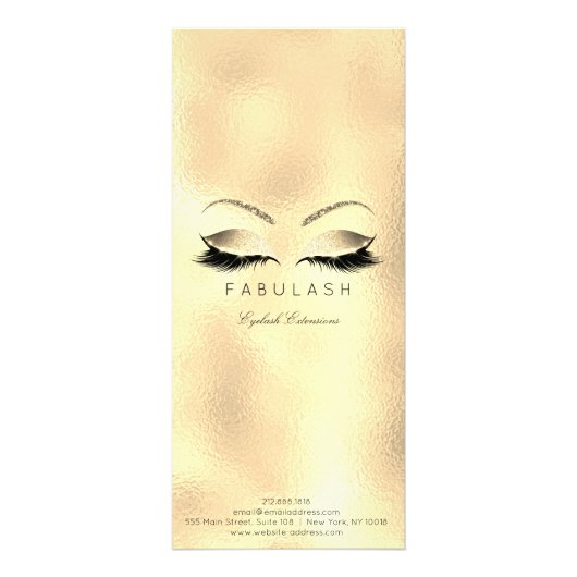 Prijslijst - Extra aandacht Gold Makeup Glitter Reclamekaart (Achterkant)