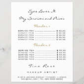 Prijslijst Flyer Black White Eye Licht God Lash Lu (Achterkant)